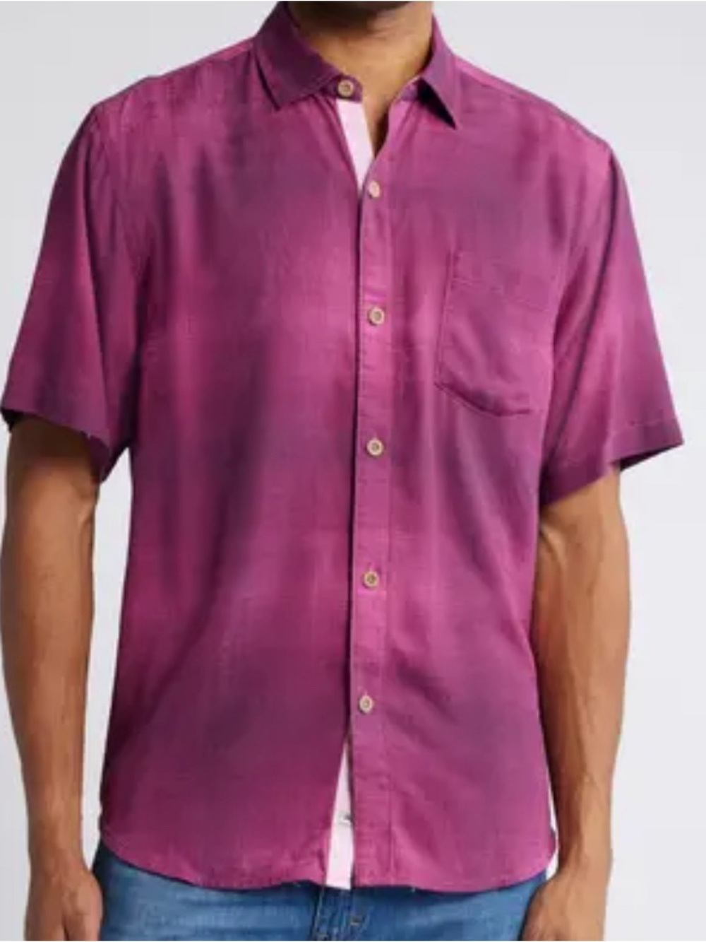 Tommy Bahama Silk Madera Ombré Short Sleeve Button-Up Shirt NWT Men’s Size M